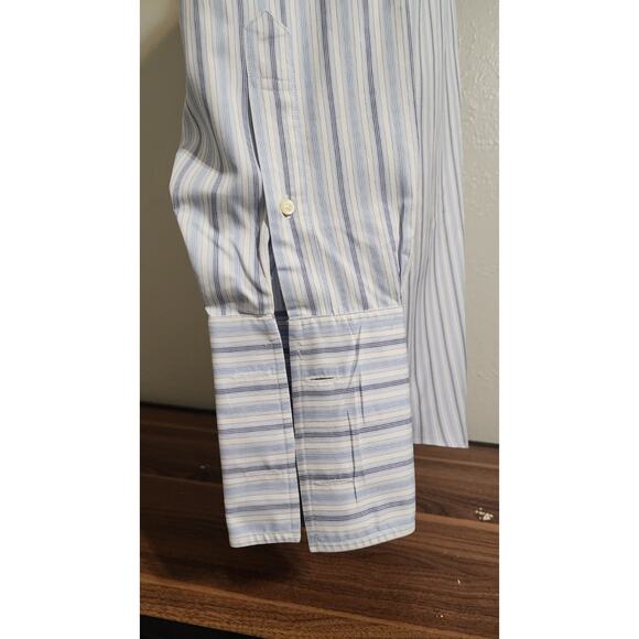 Brooks Brothers Madison LS Shirt Blue Stripe Size 15 1/2 33 Supima Cotton - Picture 5 of 6